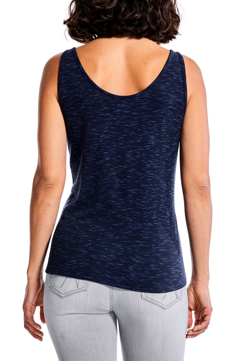 NIC+ZOE Drapey Rib V-Neck Tank, Alternate, color, Dark Indigo