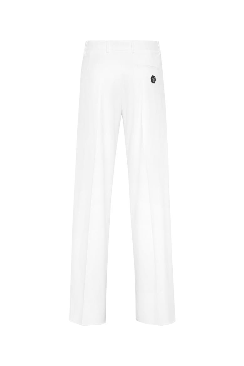 Wool Wide Leg Trousers Men, Alternate, color, white