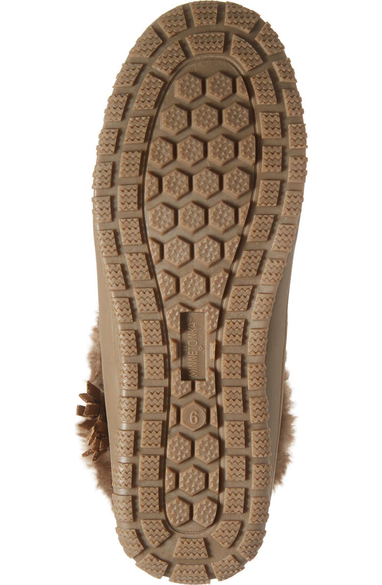 Minnetonka Everett Water Resistant Suede & Faux Fur Boot, Alternate, color, Dusty Brown Suede/ Faux Fur