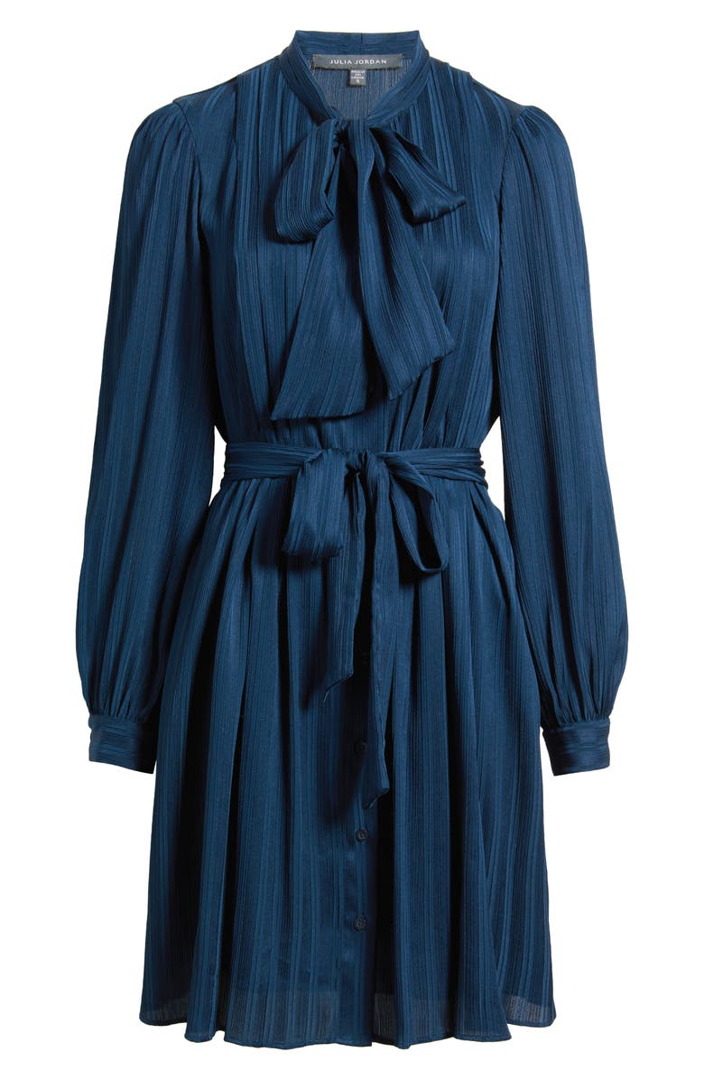 Julia Jordan Belted Long Sleeve Minidress, Alternate, color, Navy