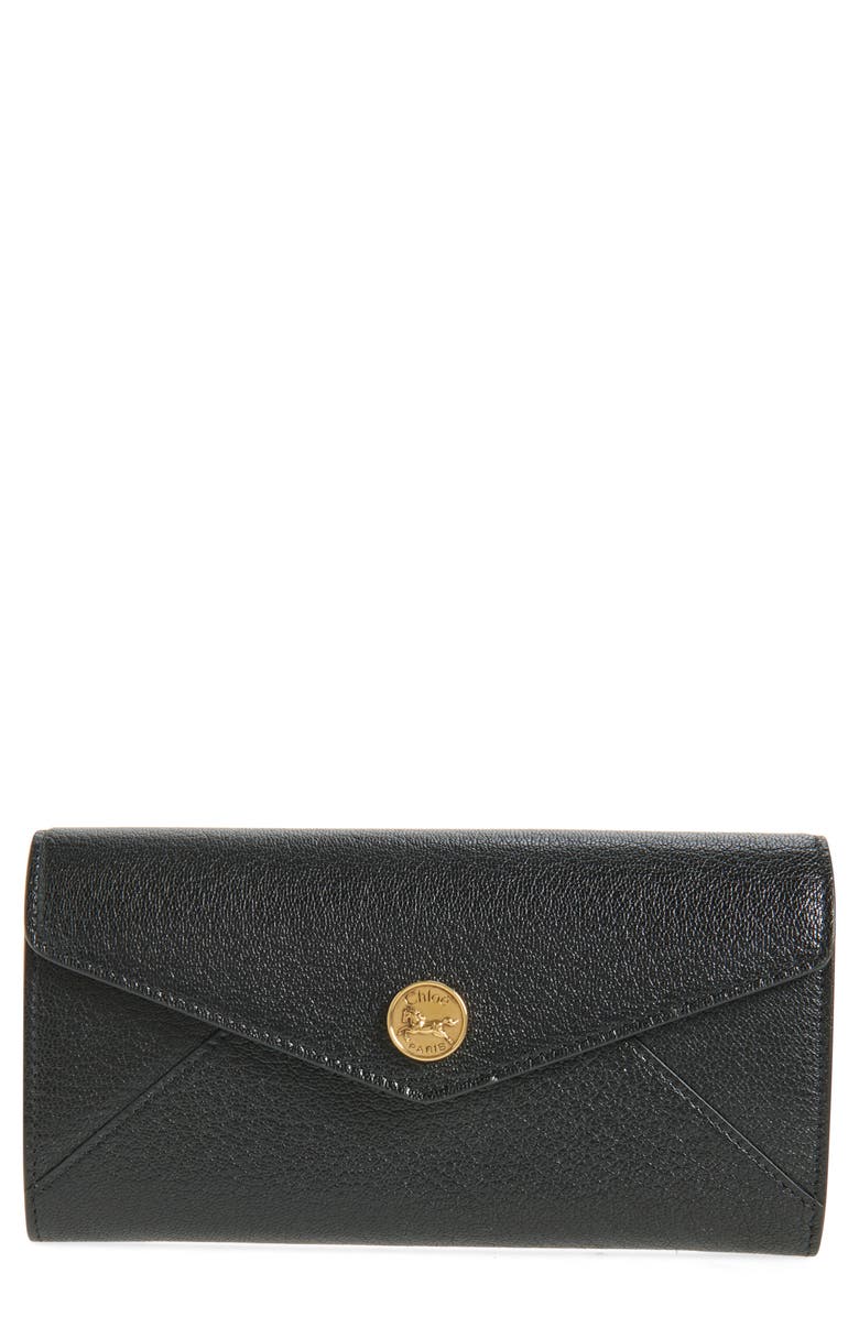 Chloé Envelope Long Wallet, Main, color, Black