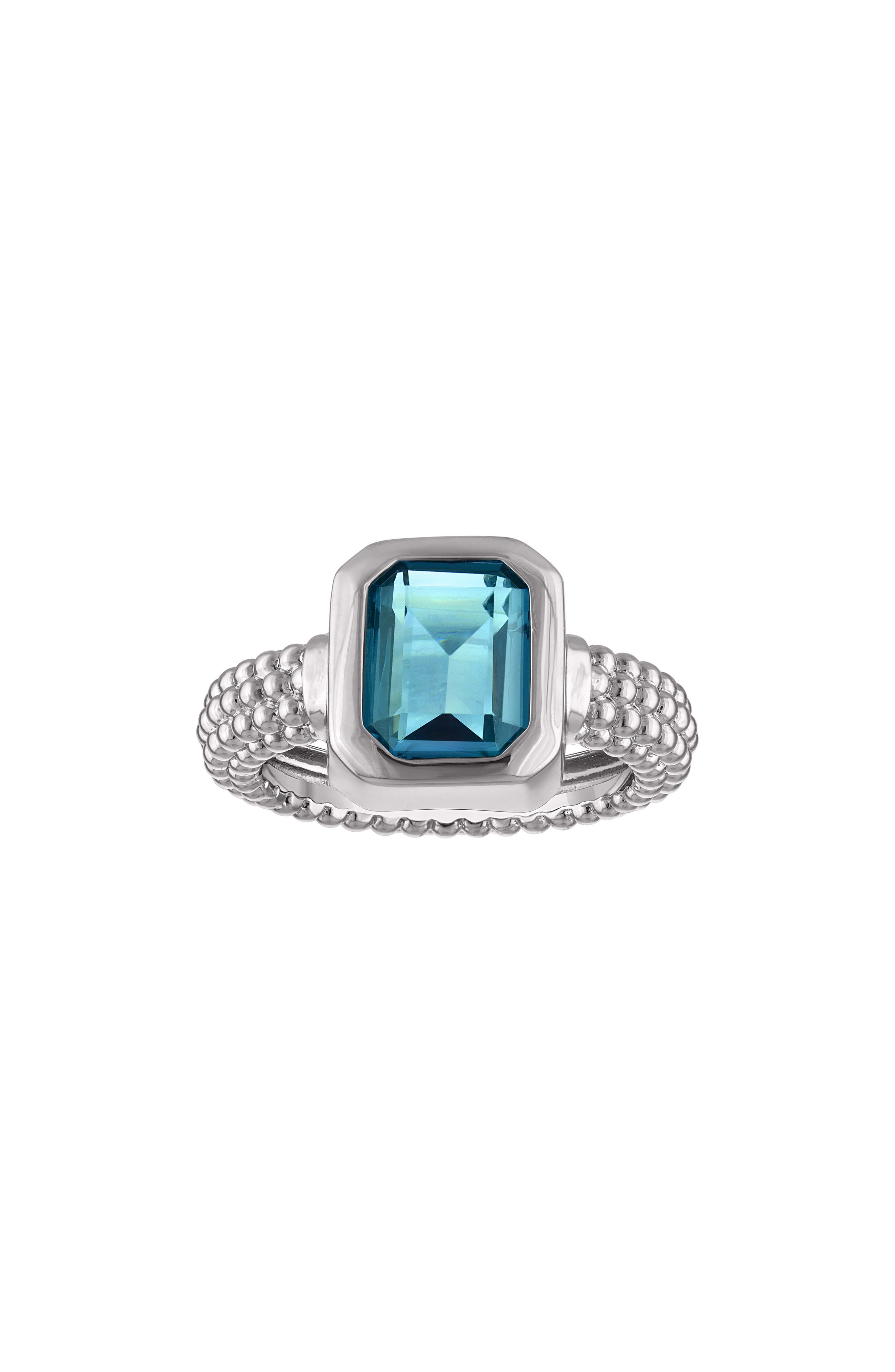 Synthetic London Blue Cubic Zirconia Ring