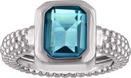 FZN Synthetic London Blue Cubic Zirconia Ring