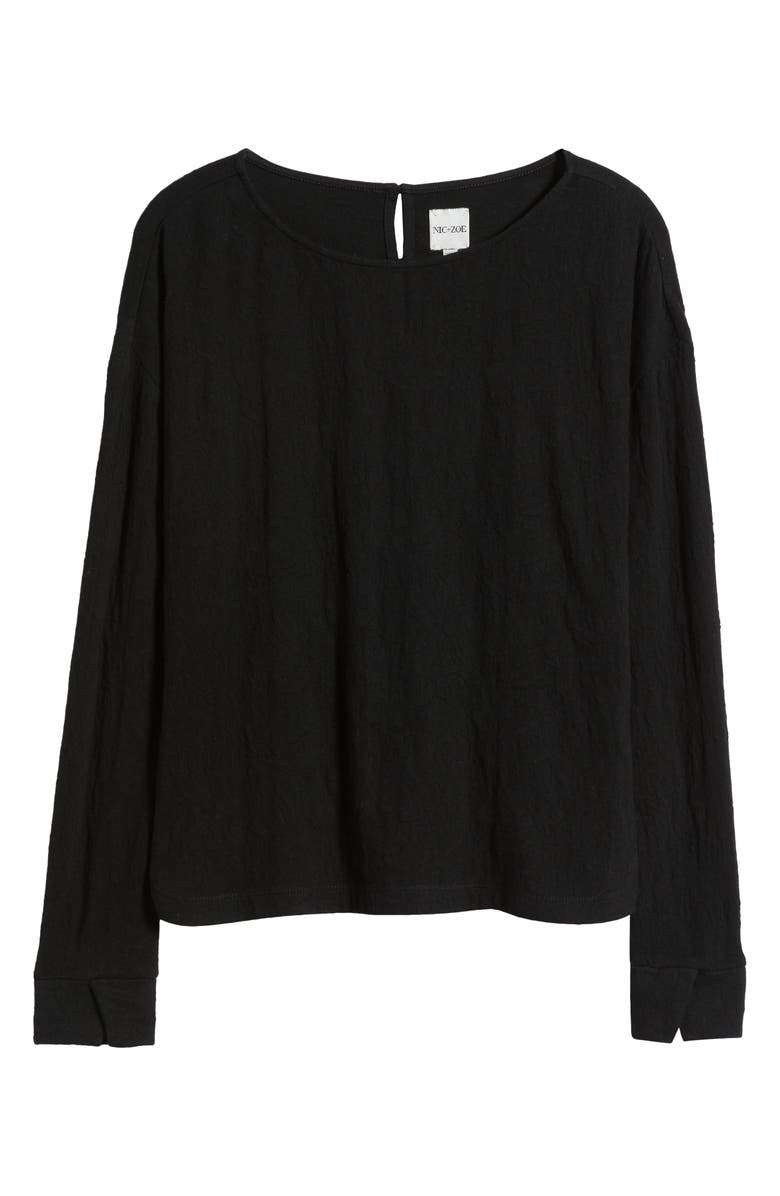 NIC+ZOE Relaxed Fit Cotton Jacquard T-Shirt, Alternate, color,