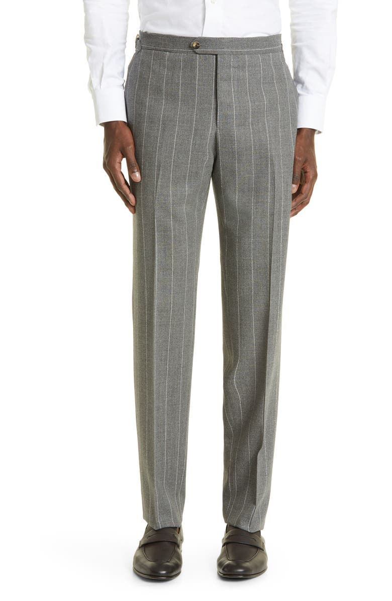 Thom Sweeney Pinstripe Virgin Wool Suit, Alternate, color, 