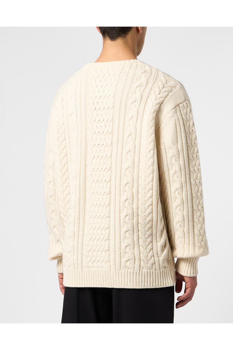 Wool Roundneck Pullover Plein Star Men, Alternate, color, OffWhite