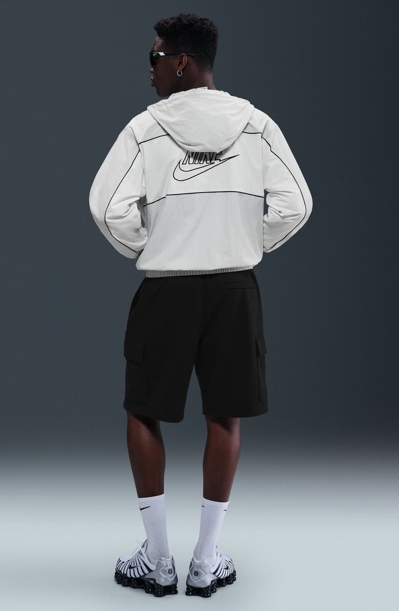 Nike Brushed Fleece Cargo Shorts, Alternate, color, Black/ Black/ White