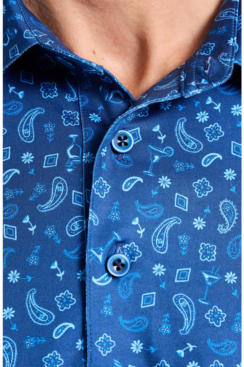 Bandana Drinks Knit Polo, Alternate, color, NAVY