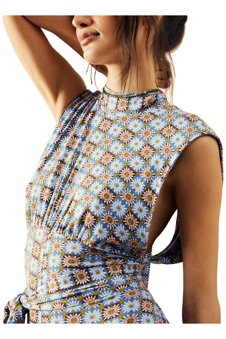 Vibe Check Tie Waist Jumpsuit, Alternate, color, BLUE COMBO