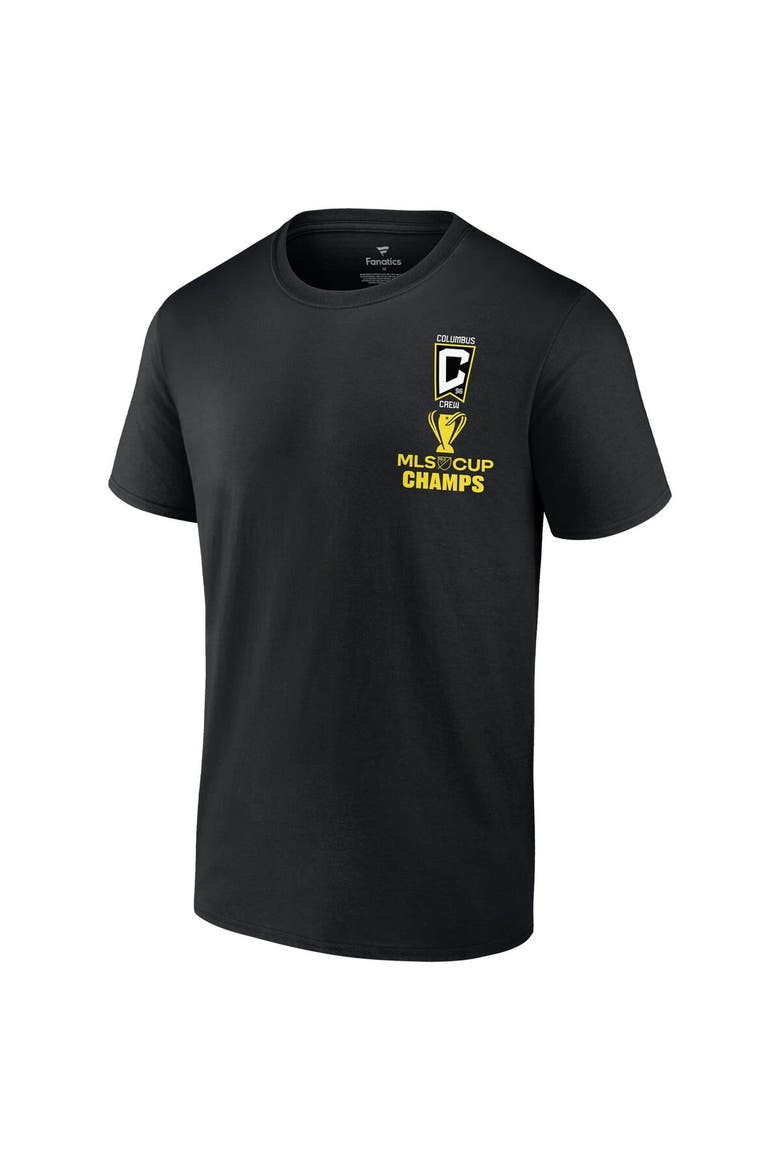 Men's Fanatics Branded Black Columbus Crew Three-Time MLS Cup Champions Trophy Case T-Shirt, Alternate, color, Black