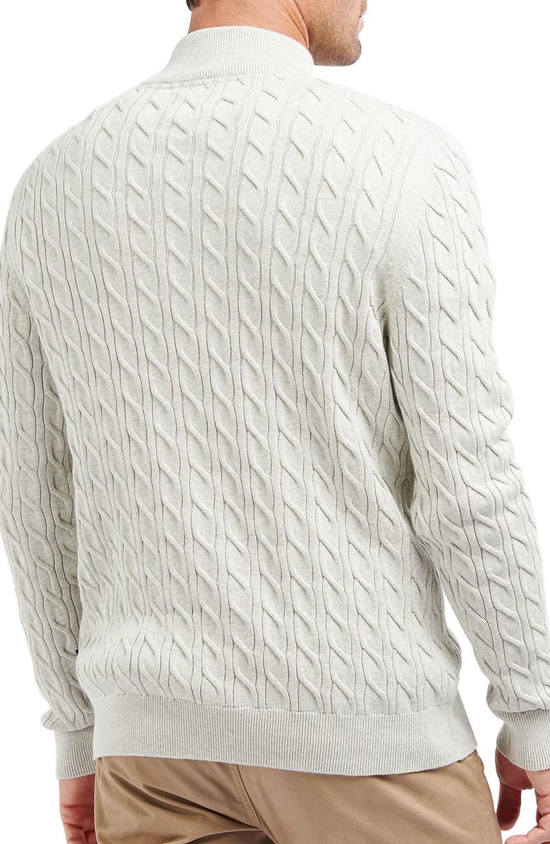 Barbour Cable Knit Half Zip Cotton Sweater, Alternate, color,