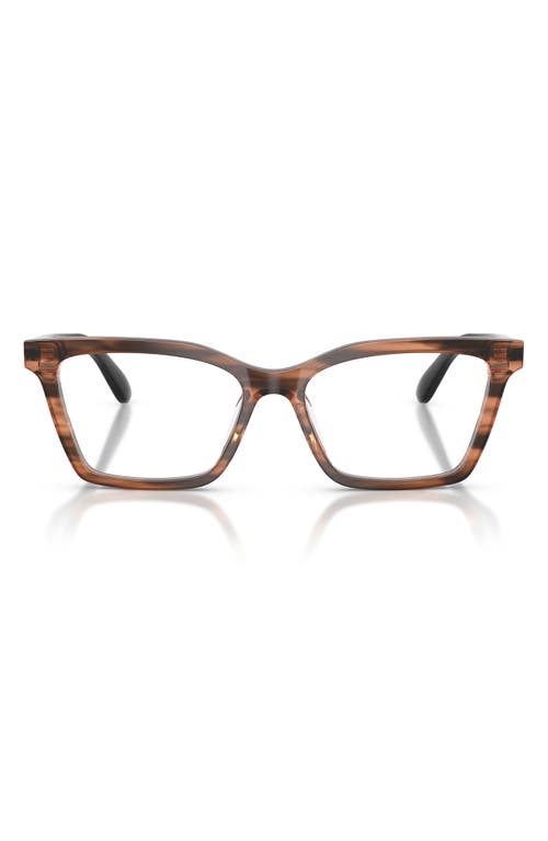Emporio Armani 52mm Butterfly Optical Glasses In Brown