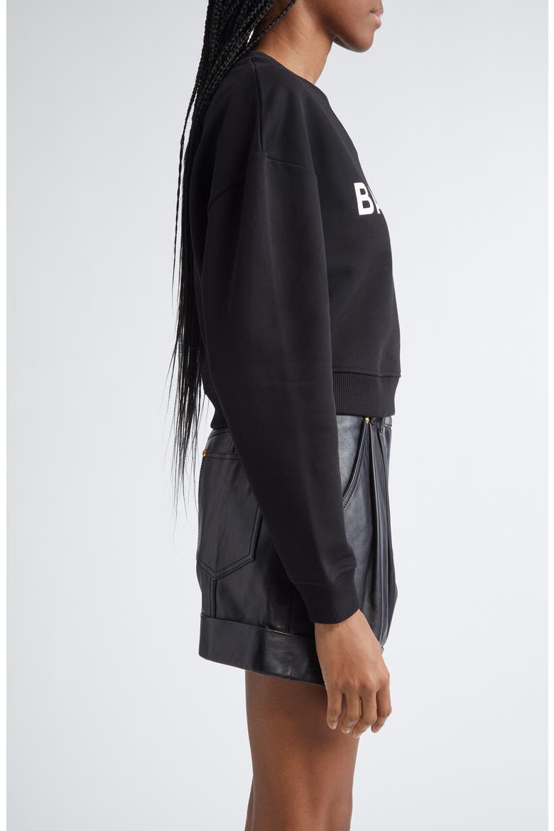 Crop Logo Graphic Sweatshirt, Alternate, color, EAB BLACK/WHITE