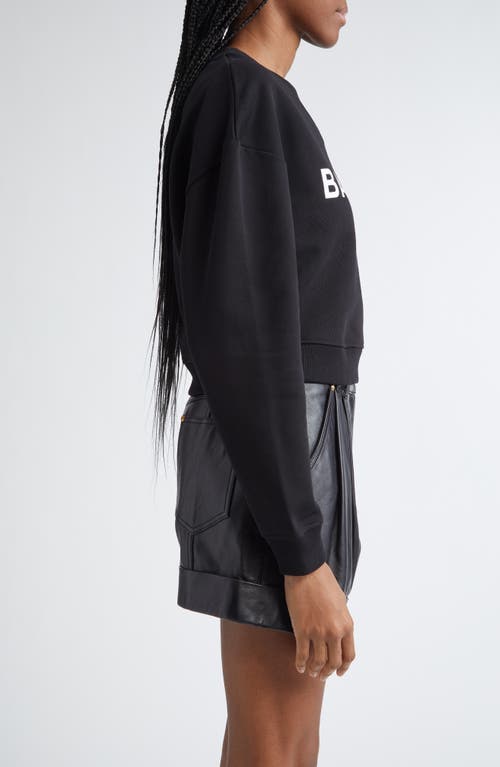 Balmain Women Logo Organic Cotton Cropped Sweatshirt