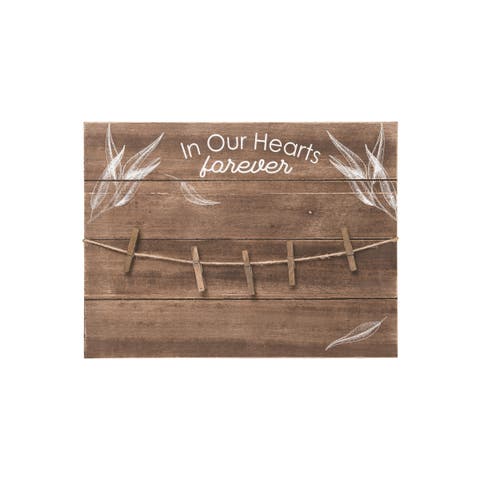 20 Inch Brown Spring Memorial Photo Holder Wall Sign Panels Made of Wood for Home Decor