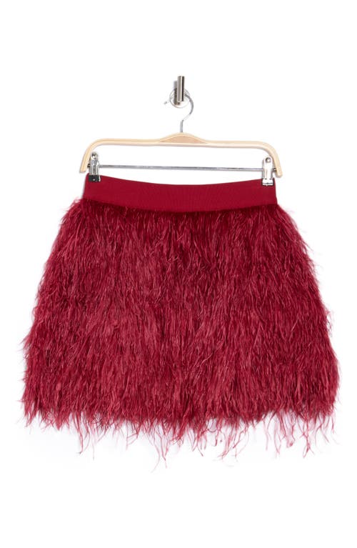 Alice And Olivia Alice + Olivia Cina Feather Skirt In Red