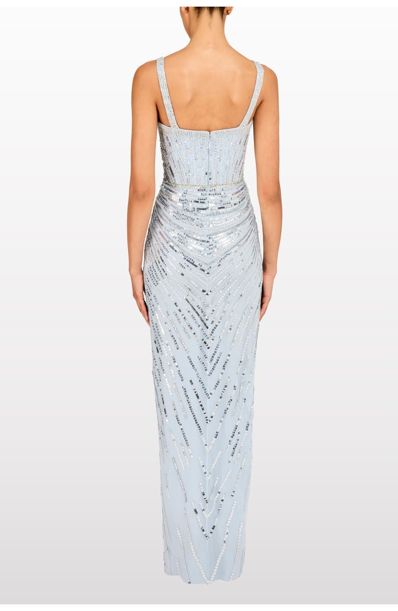 Jenny Packham Chrissy Sequin-Embellished Dress, Alternate, color, Silver Lake