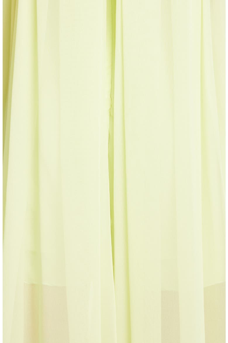 Sheer Leg Strapless Silk Chiffon Jumpsuit, Alternate, color, CELERY