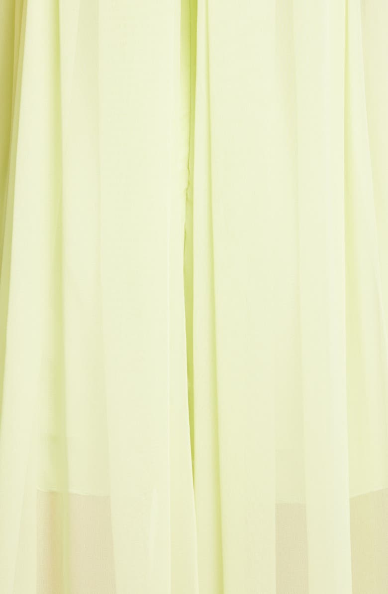 CUSHNIE Sheer Leg Strapless Silk Chiffon Jumpsuit, Alternate, color, 