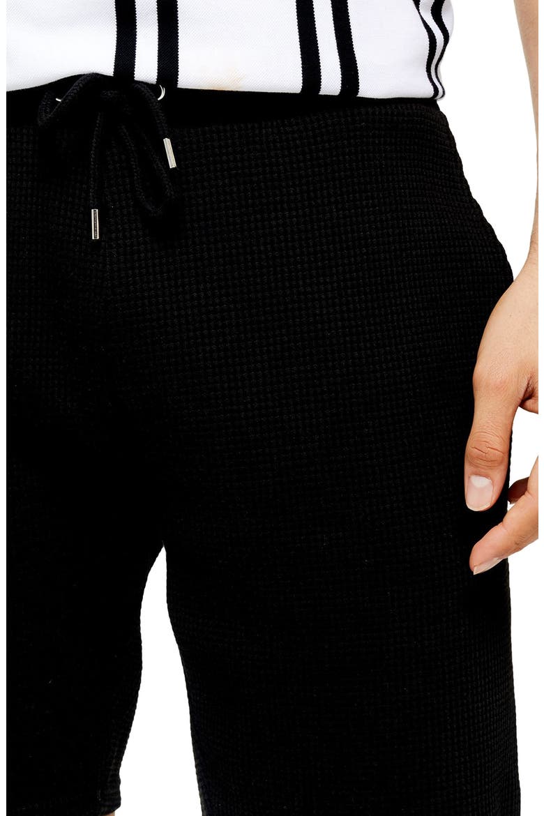 Classic Fit Waffle Knit Shorts, Alternate, color, BLACK