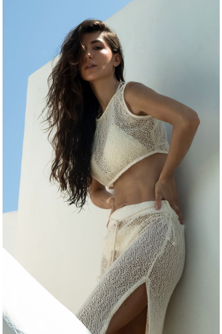 Midi Open Stitch Cover-Up Skirt, Alternate, color, NATURAL COLOR