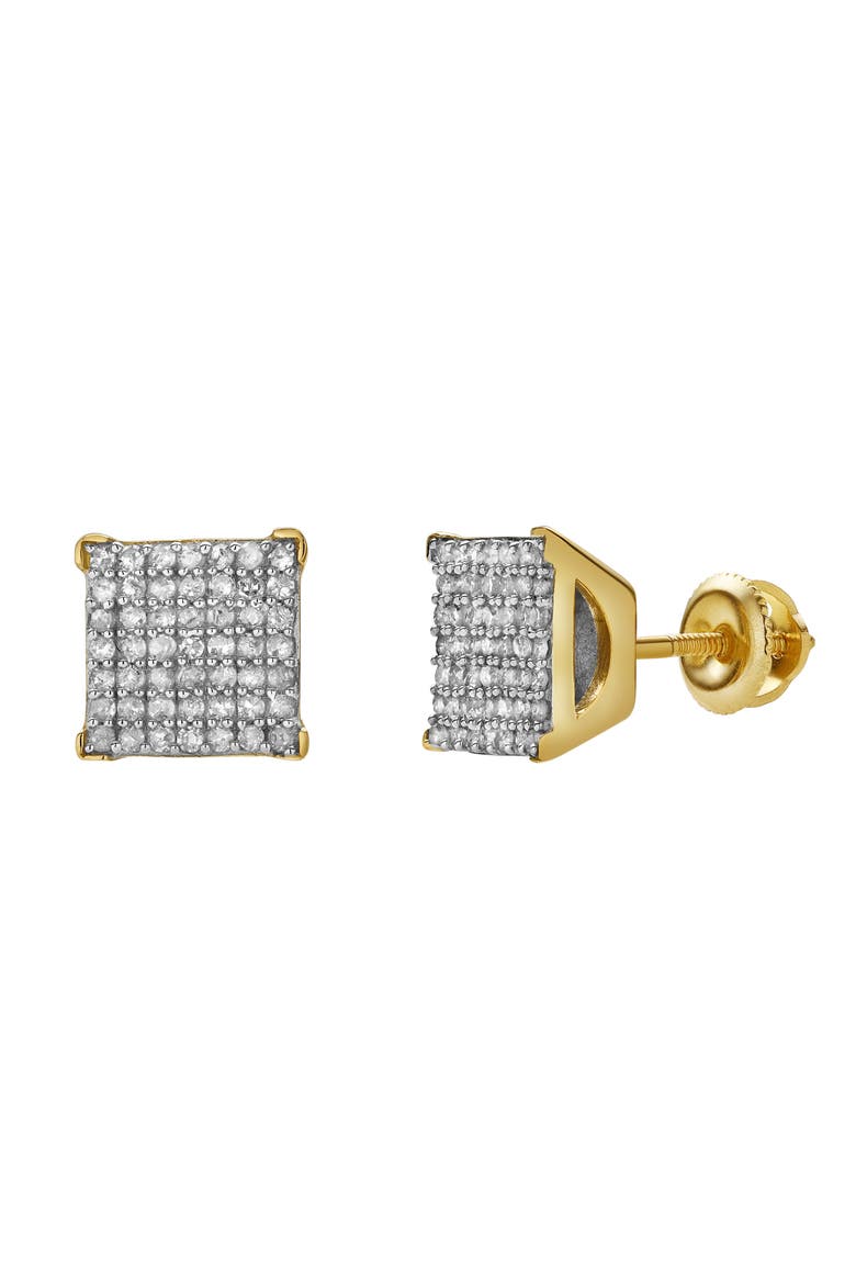 Virelda 10K Yellow Gold Cluster Diamond Unisex Earrings - 0.3 Cts, Main, color, 10K Yellow Gold