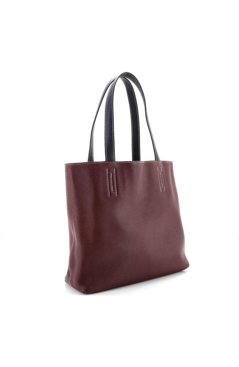 Pre-Owned Hermes Double Sens Tote Veau Sikkim 28, Alternate, color, Doublesens-Lime/Bordeaux