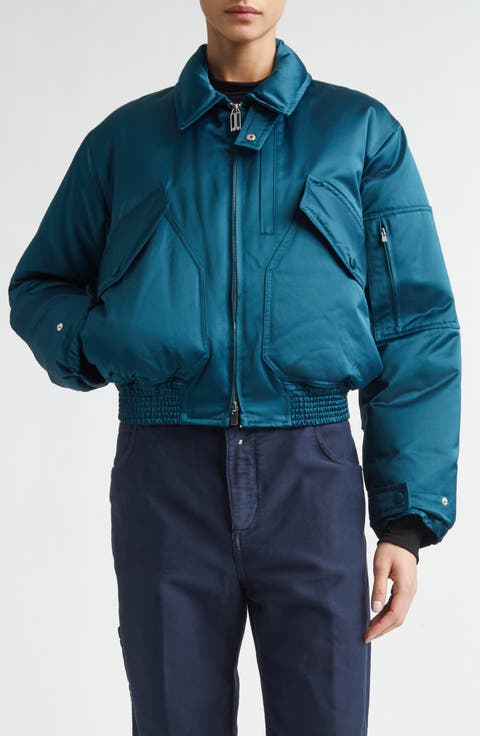 Down Sateen Bomber Jacket