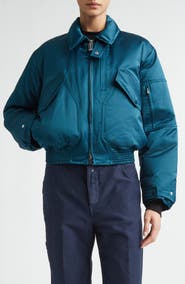Victoria Beckham Down Sateen Bomber Jacket