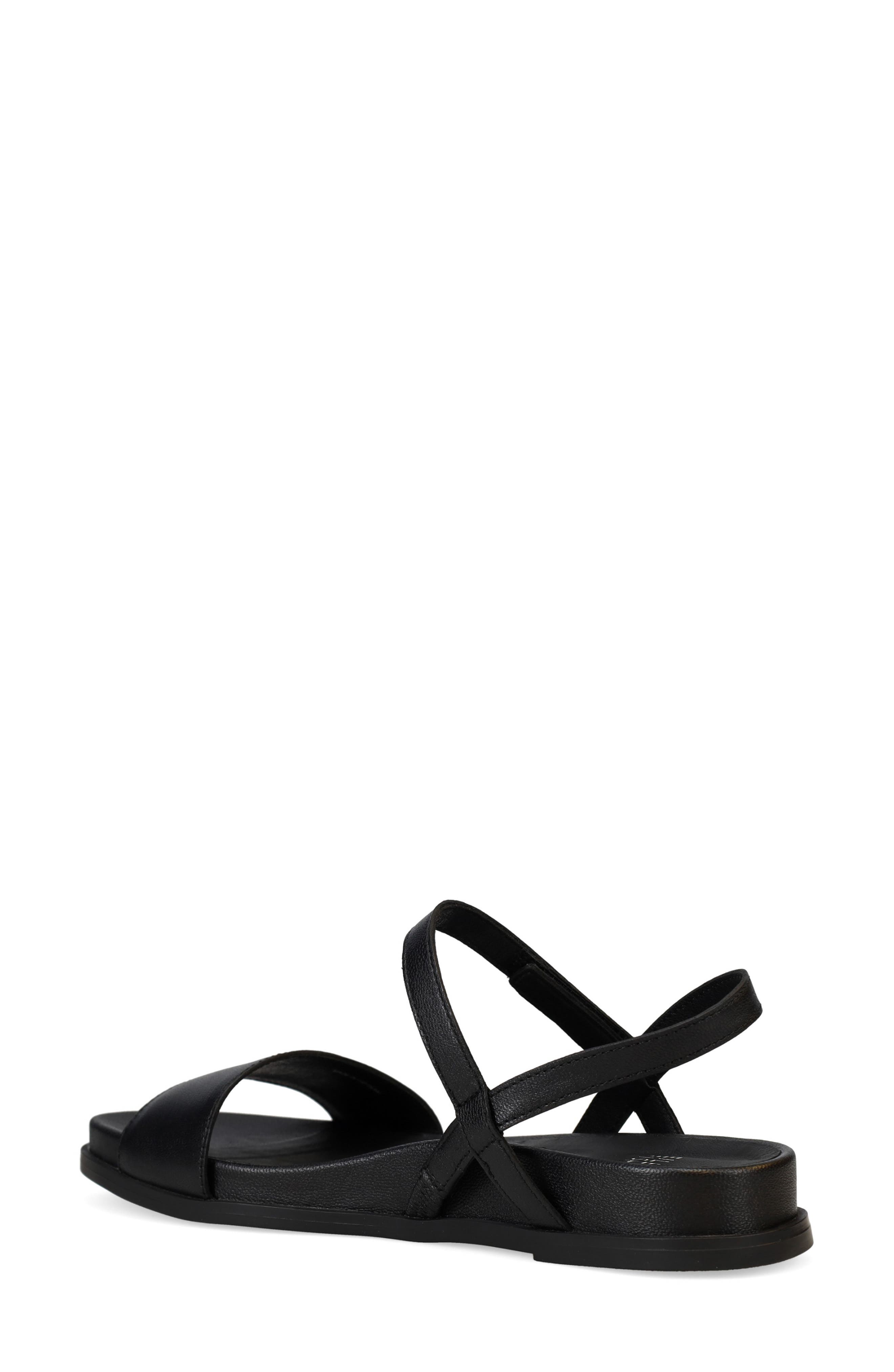 Eileen Fisher Demo Leather Sandal, Alternate, color, Black/Black