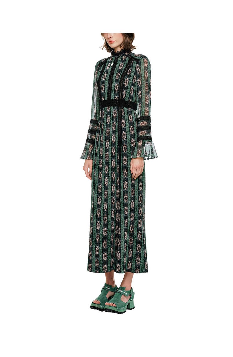 Anna Sui Cameo Stripe Print Maxi Dress, Alternate, color, Clover