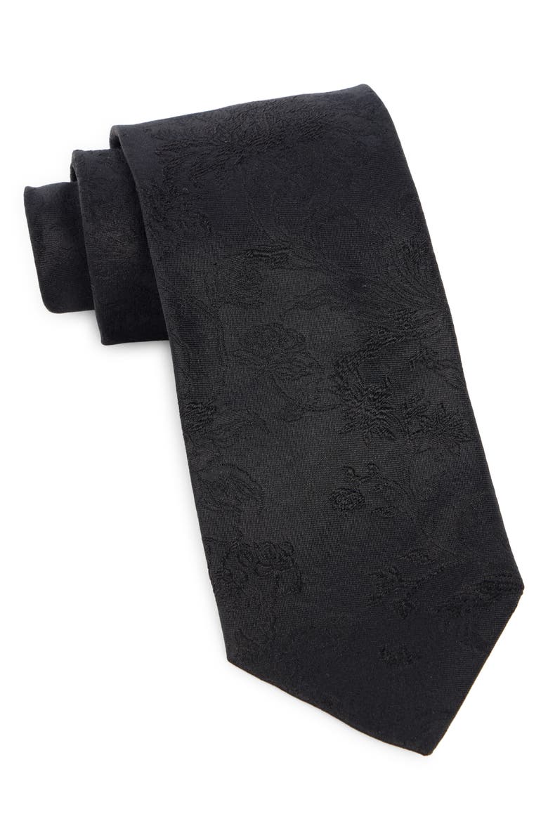 Dries Van Noten Floral Jacquard Silk Tie, Main, color, 