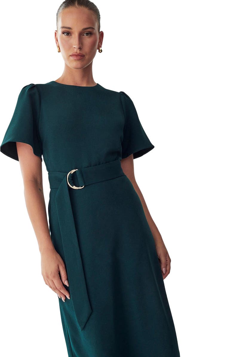 WILLA Bessi Midi Dress, Alternate, color, Emerald