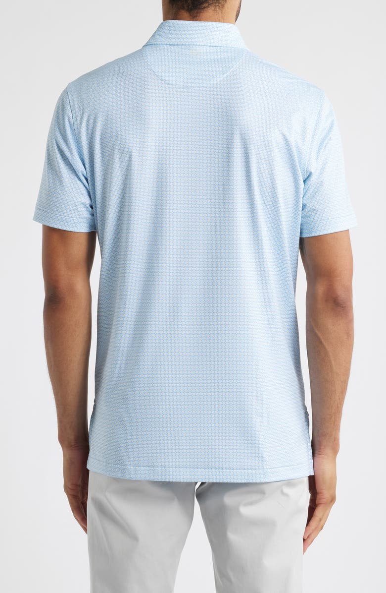 Peter Millar Vega Geometric Print Performance Jersey Polo, Alternate, color, White