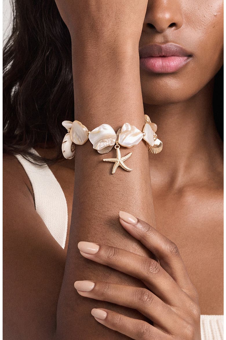 Vacation Shell Bracelet, Alternate, color, GOLD