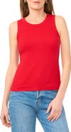 Halogen® Fitted Ribbed Tank Top