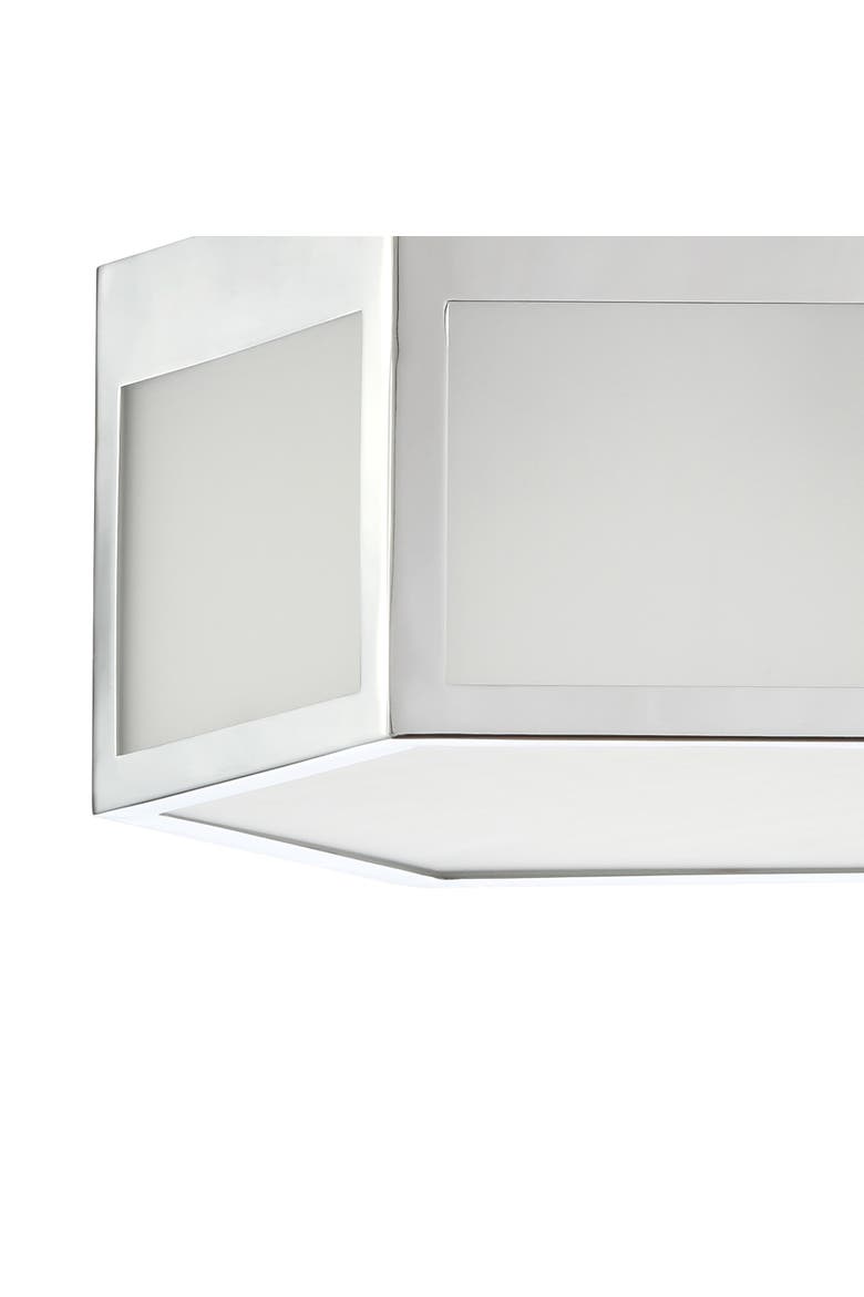 Minimo Hexagon Metal/Frosted Glass LED Flush Mount, Alternate, color, Chrome