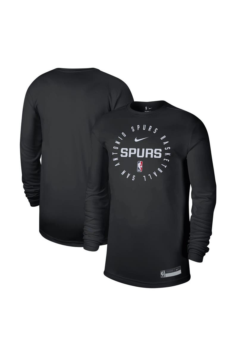 Nike Men's Nike Black San Antonio Spurs 2024/25 Legend On-Court Practice Long Sleeve T-Shirt, Main, color, 