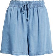 beachlunchlounge Tiney Tie Waist Chambray Shorts