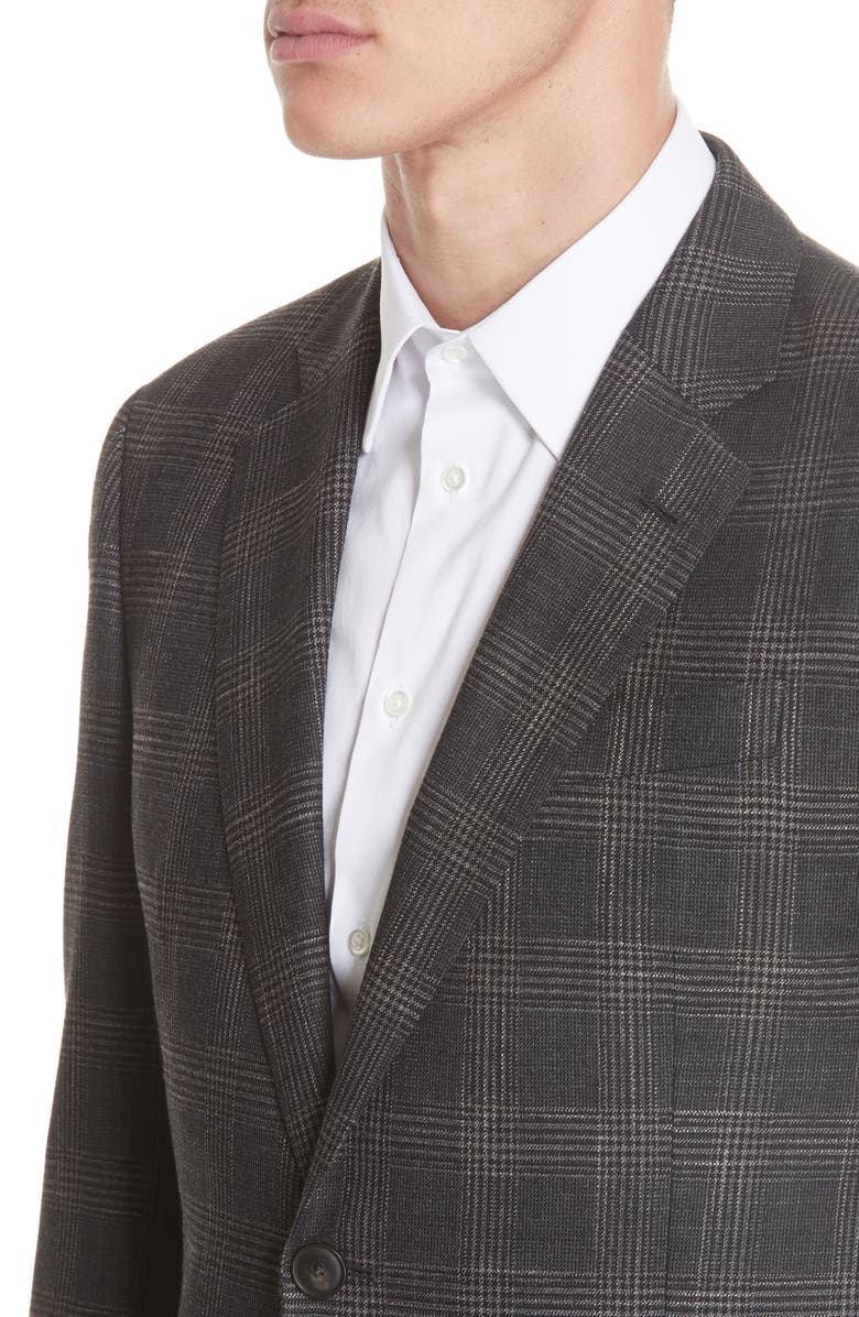 Emporio Armani G-Line Trim Fit Plaid Sport Coat, Alternate, color,