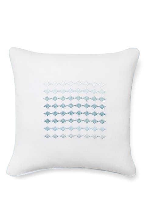 Ortona Embroidered Linen Accent Pillow
