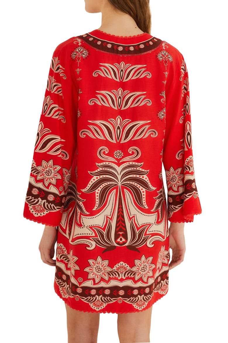 Ainika Garden Front Ties Minidress, Alternate, color, RED