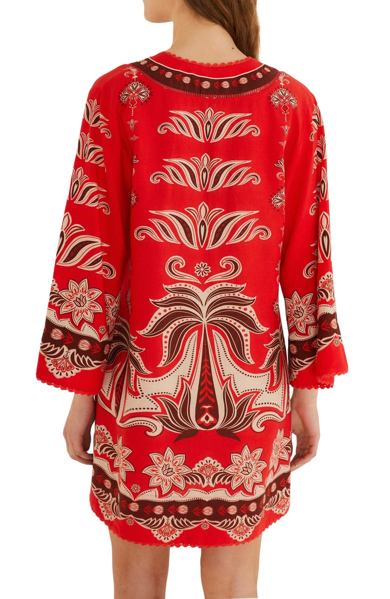 FARM Rio Ainika Garden Front Ties Minidress, Alternate, color, Red