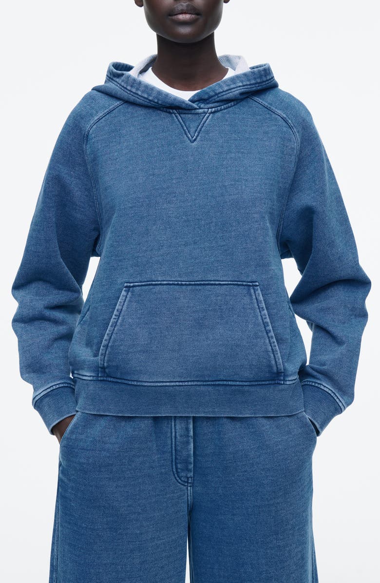 COS Cotton Jersey Denim Hoodie, Main, color, 