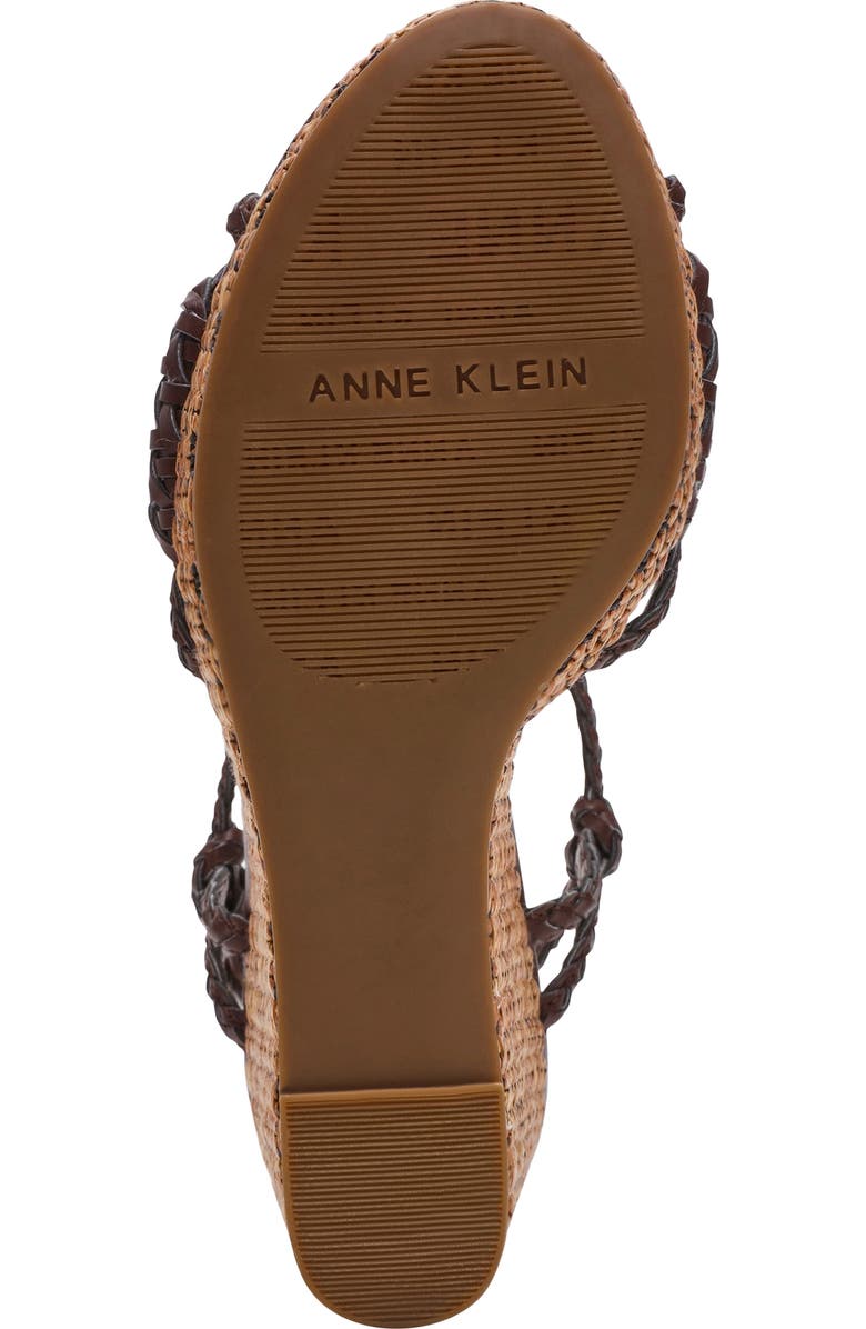 Anne Klein Vow Braided Wedge Sandal, Alternate, color, Chocolate Brown Woven