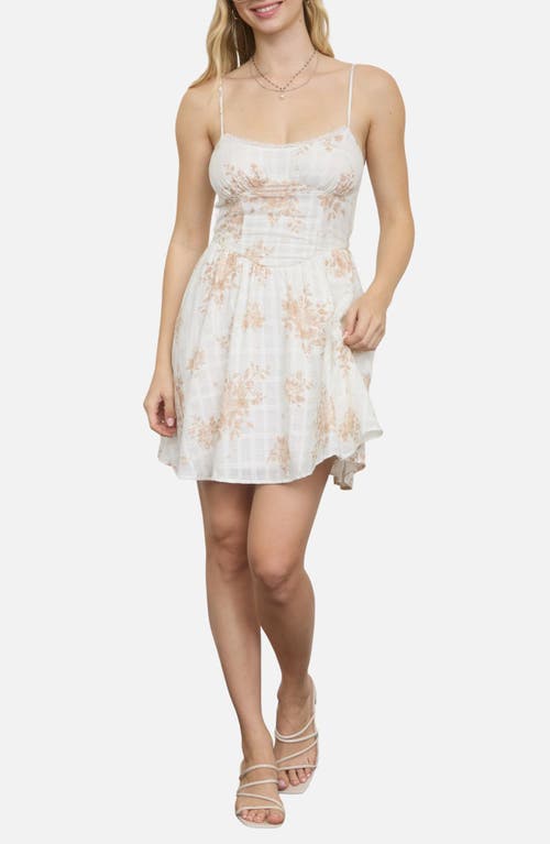 Blu Pepper Floral Print Minidress In Gray