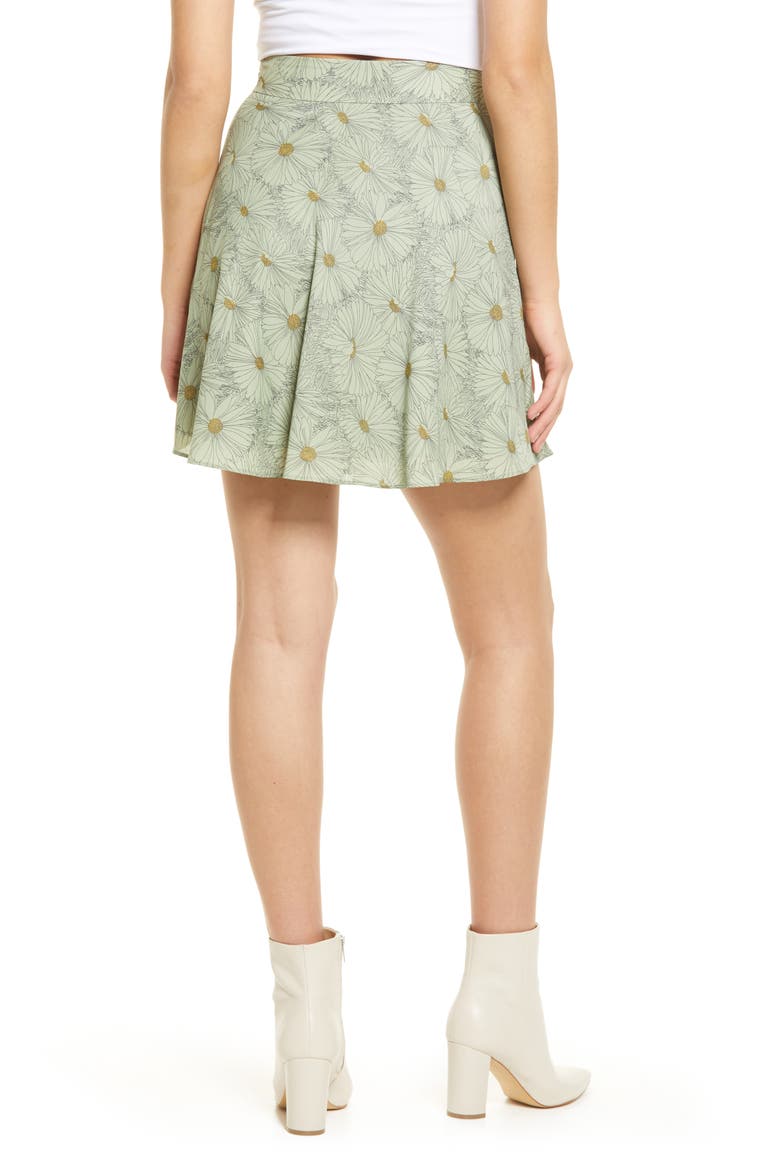 Ayre Miniskirt, Alternate, color, OLIVE DAISIES