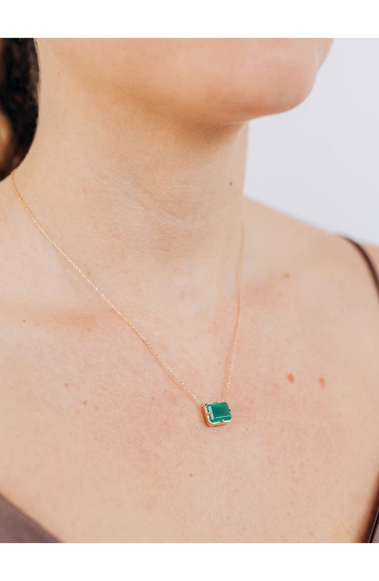 Anzie Melia Green Onyx Pendant Necklace, Alternate, color, Green Gold