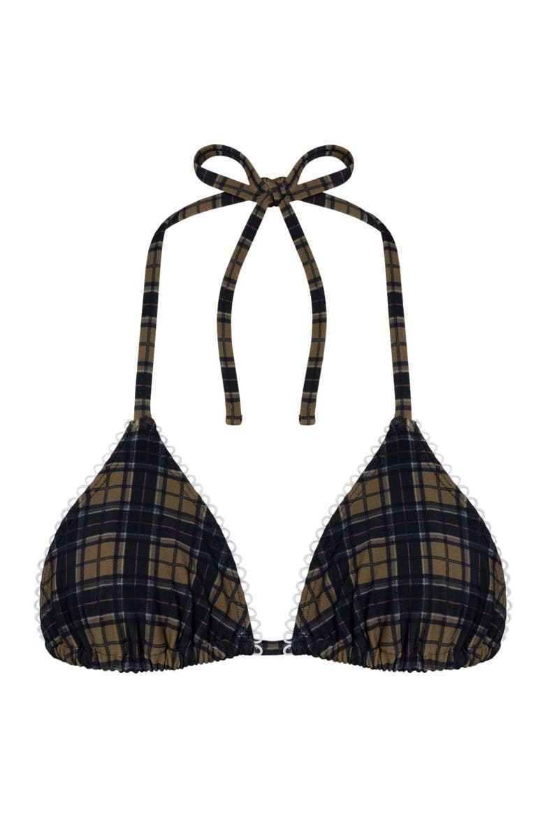 Bikini Top, Main, color, Dark Green Plaid