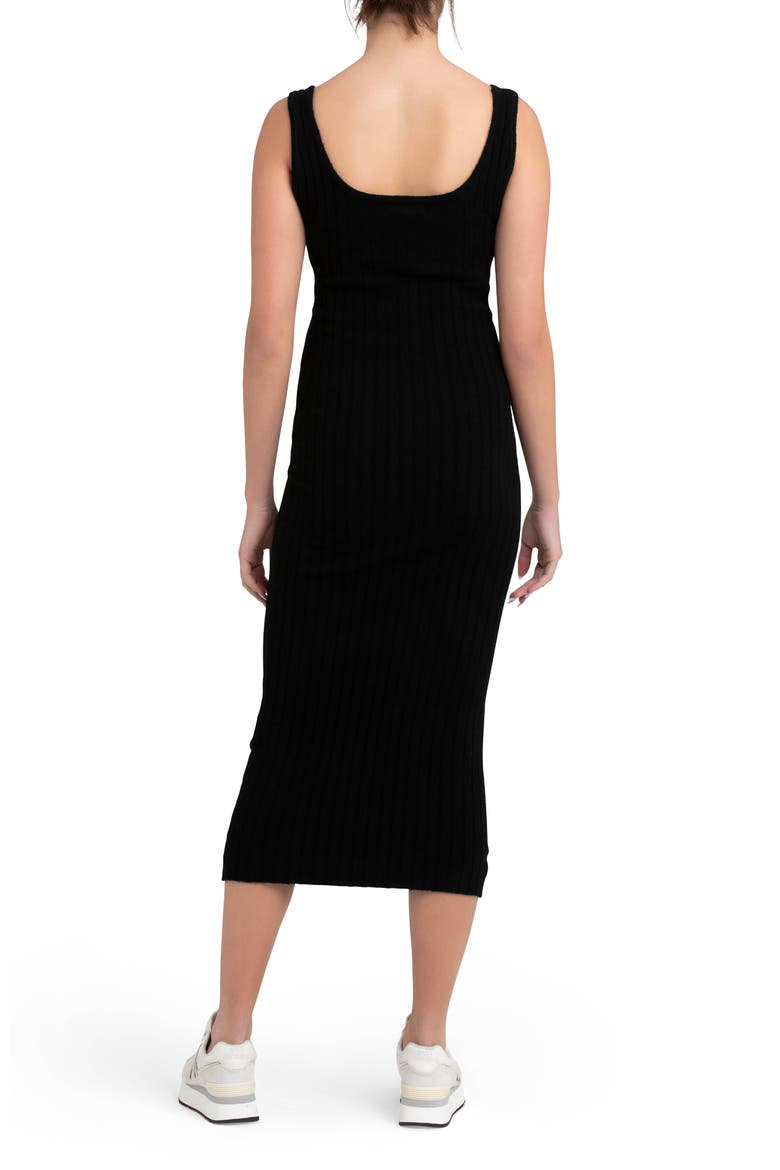Faye Rib Maternity Dress, Alternate, color, BLACK